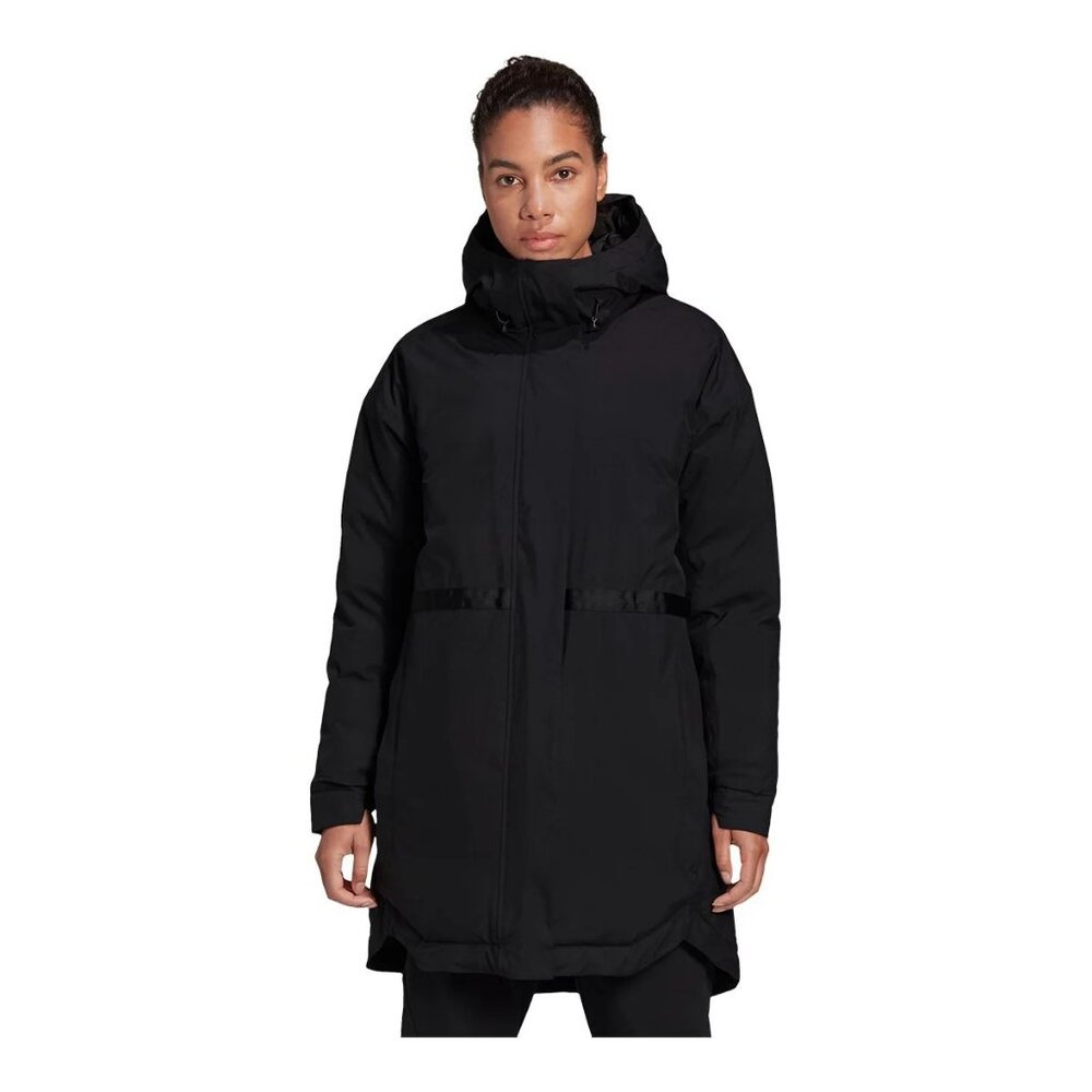 Adidas black urban rain ready parka women's jacket size L